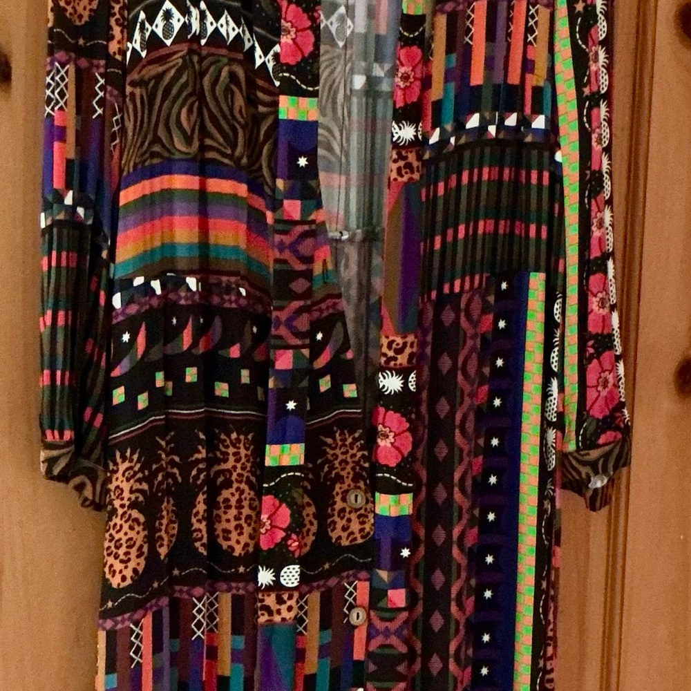 Farm Rio Maxi Multicolor Patterned Dress Large